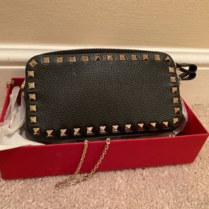 Valentino Garavani Rockstud Vitello Chain Clutch